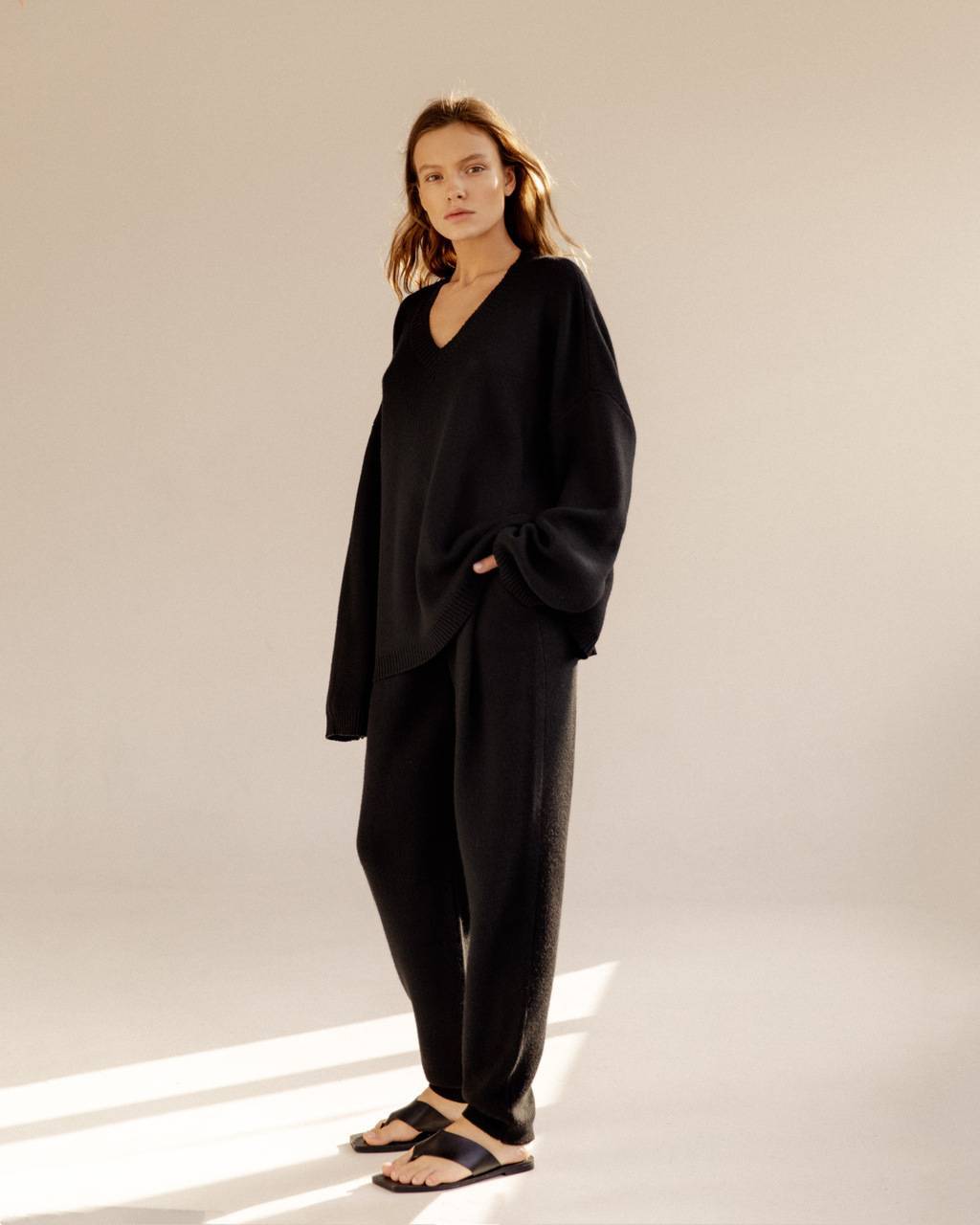 Oversized merino wool suit