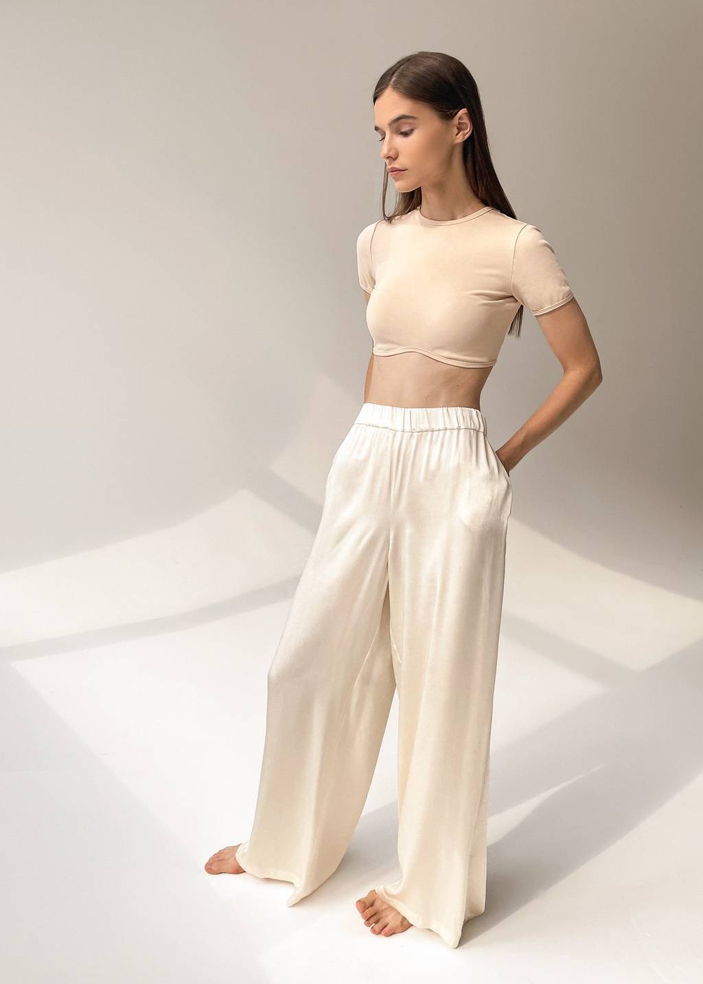 Viscose silk palazzo trousers