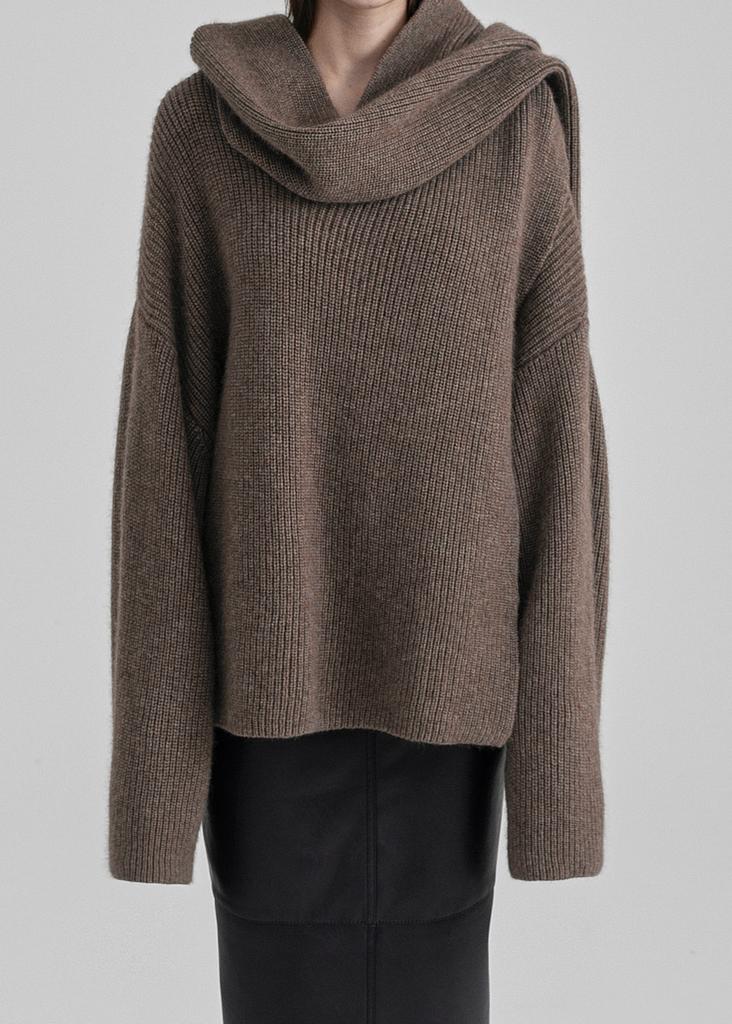 100% wool cardigan with scarf