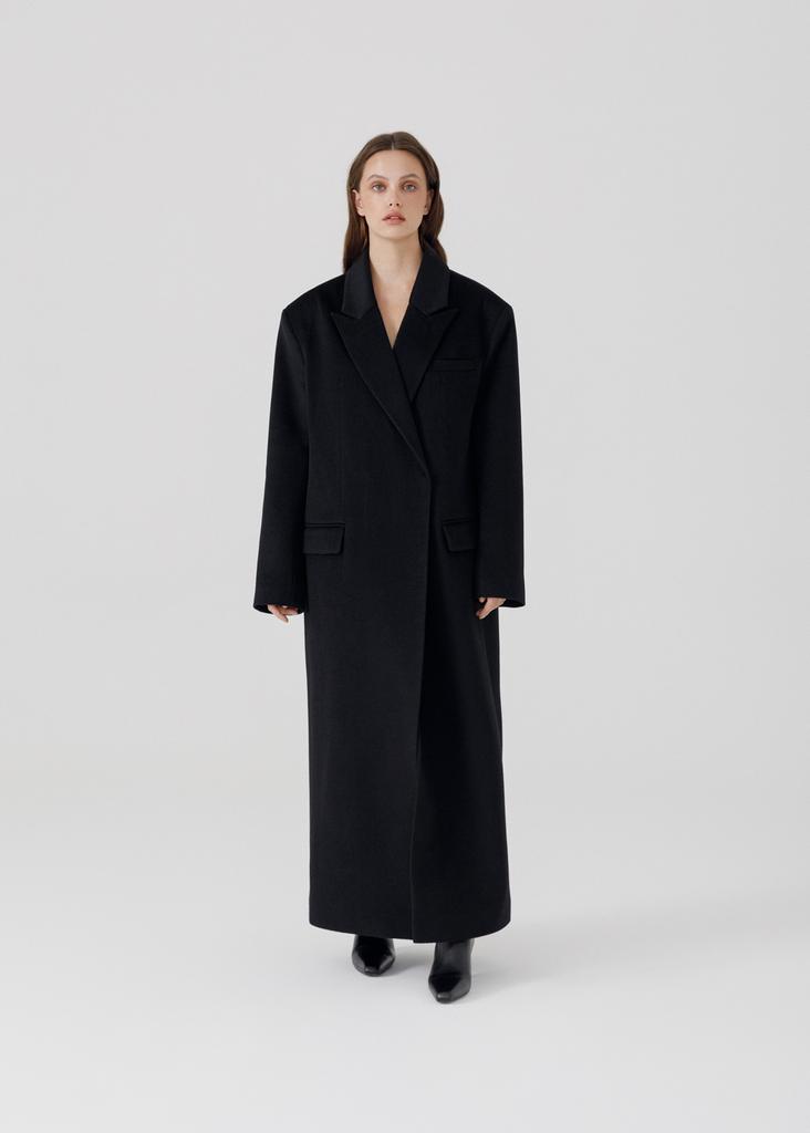 Wool oversized maxi coat