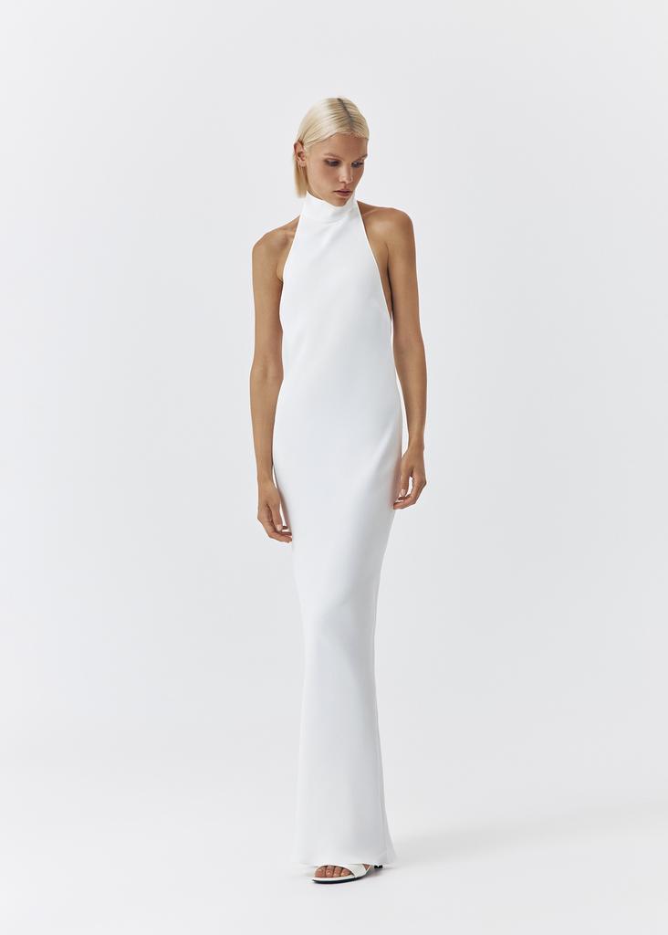 Halterneck open back maxi dress