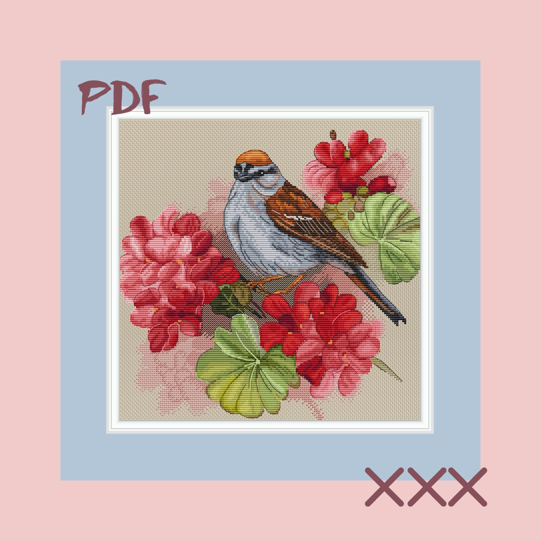 Схема для вышивки крестом "Пеларгония"