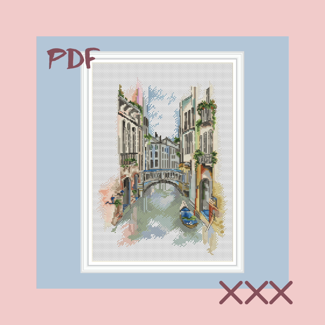 Схема для вышивки крестом "Каналы Венеции"
