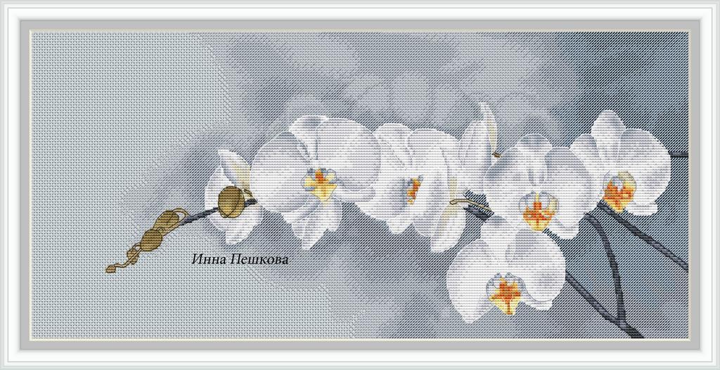 Схема для вышивки крестом "Белый фаленопсис"