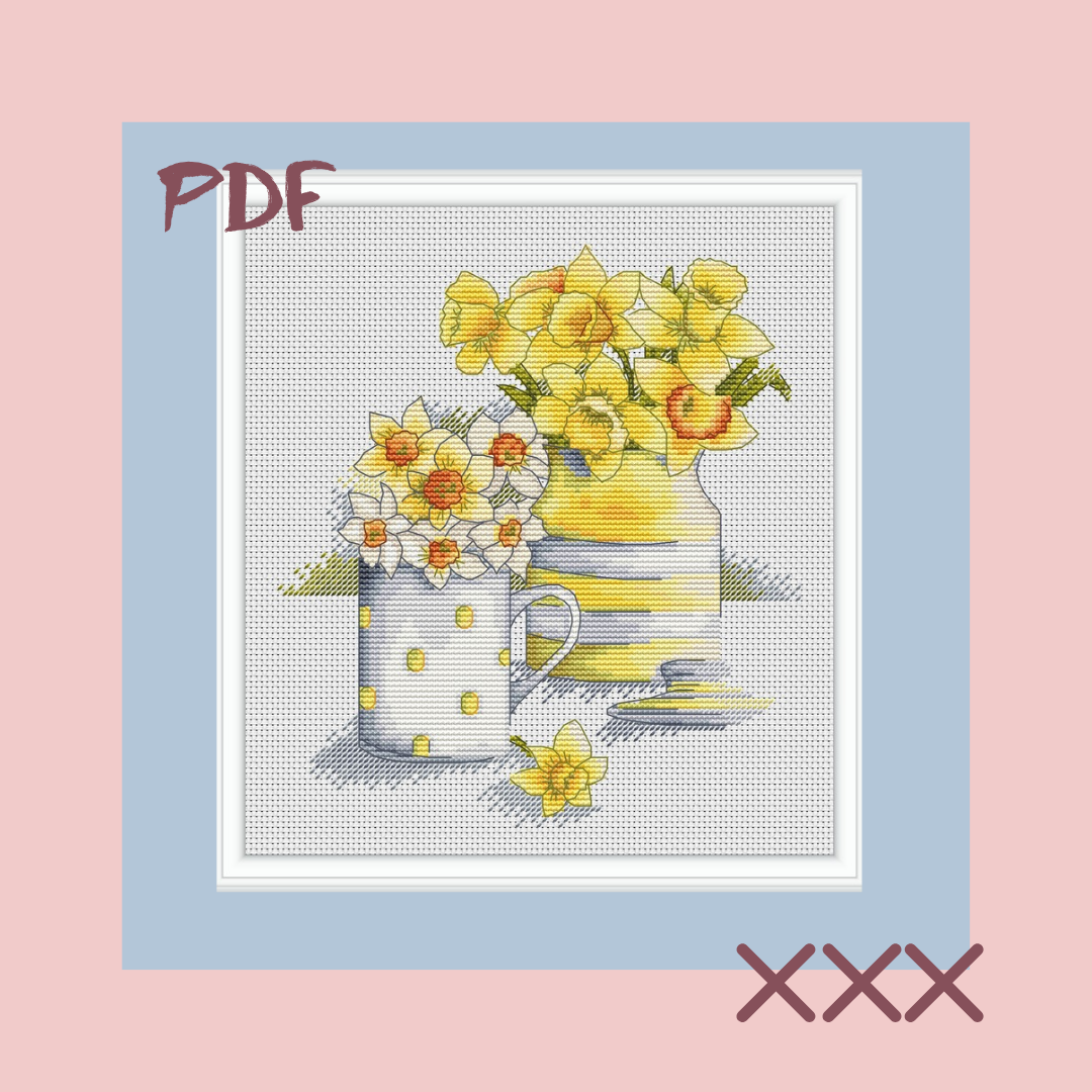 Схема для вышивки крестом "Нарциссы"