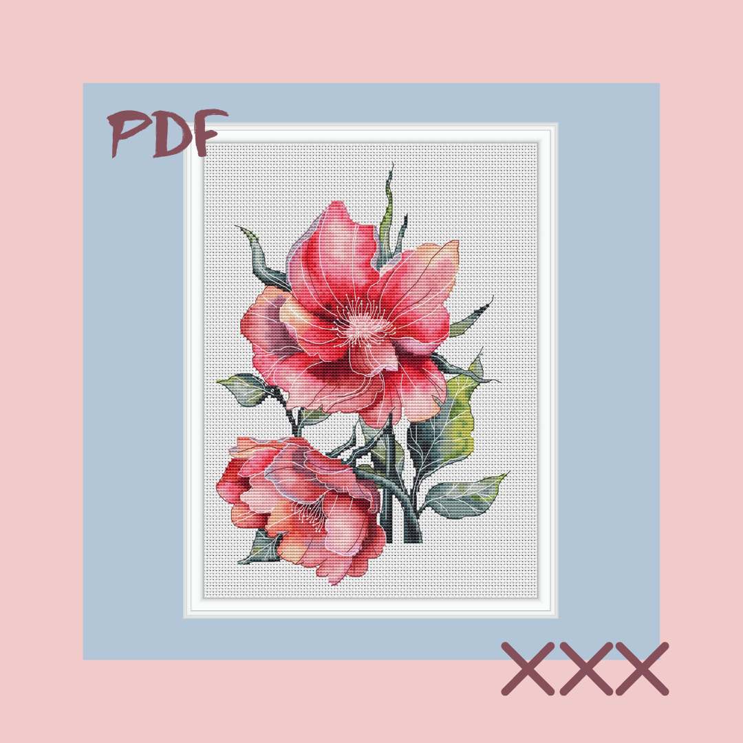 Схема для вышивки крестом "Блюз дикой розы"