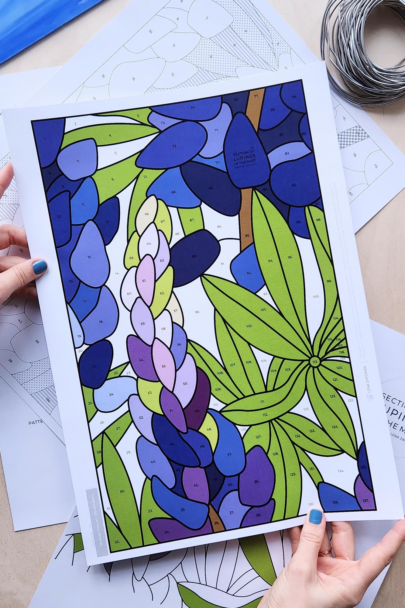 LUPINES #3 | Stained Glass Pattern