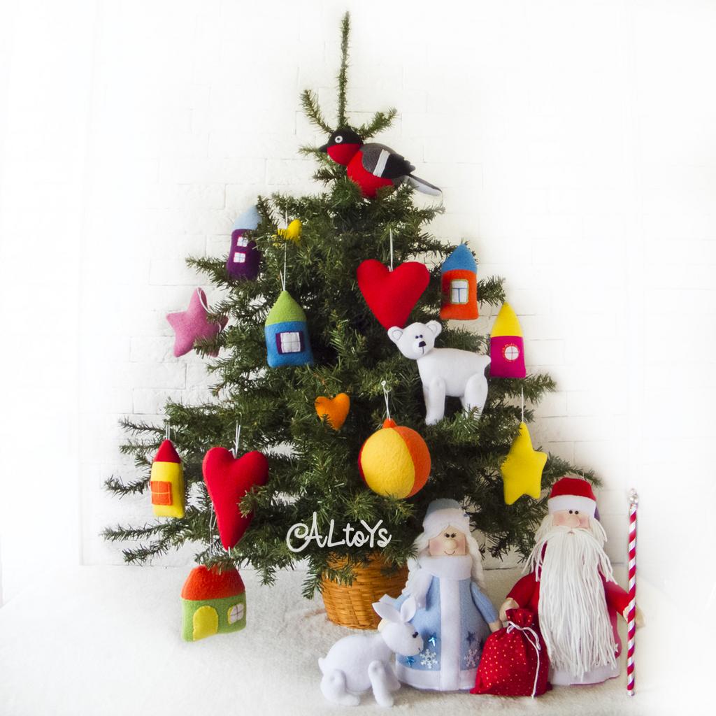 3 в 1 БОЛЬШОЙ НОВОГОДНЫЙ НАБОР: Дед Мороз, Снегурочка и Ёлочные украшения МК №47, 48, 49