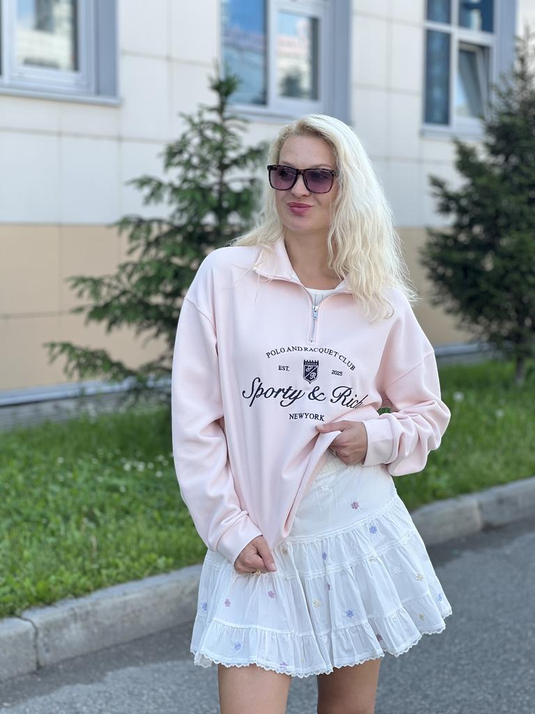 Свитшот нежно-розовый, хлопок