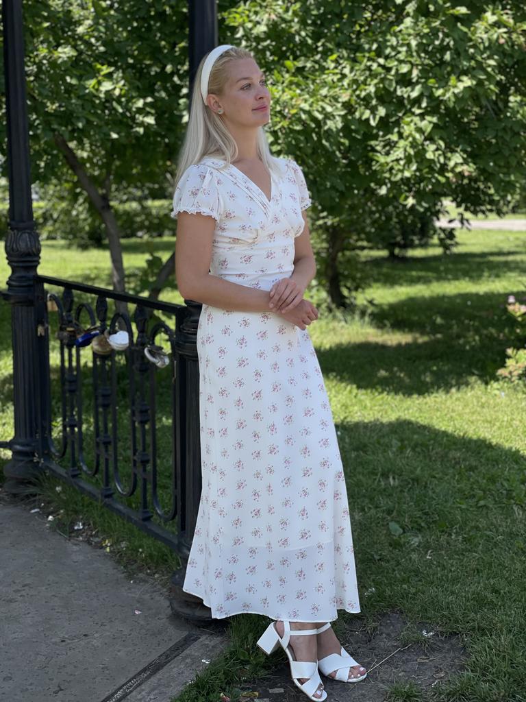 Платье атлас, молочный