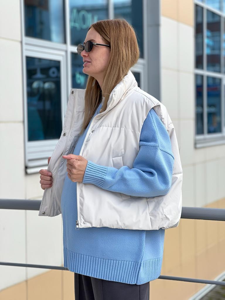 Жилет укороченный, молочный