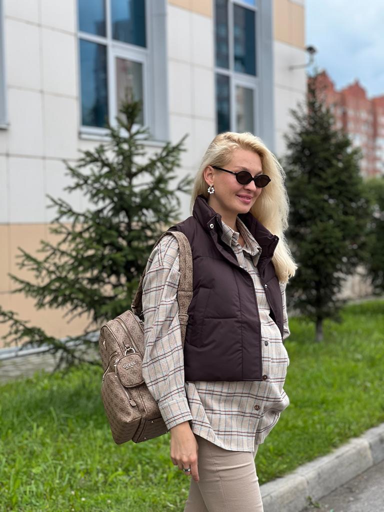 Жилет укороченный, шоколадный