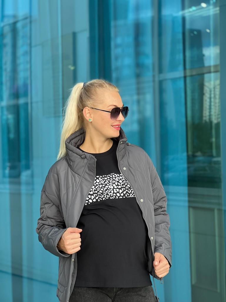 Куртка демисезонная стеганая, серая