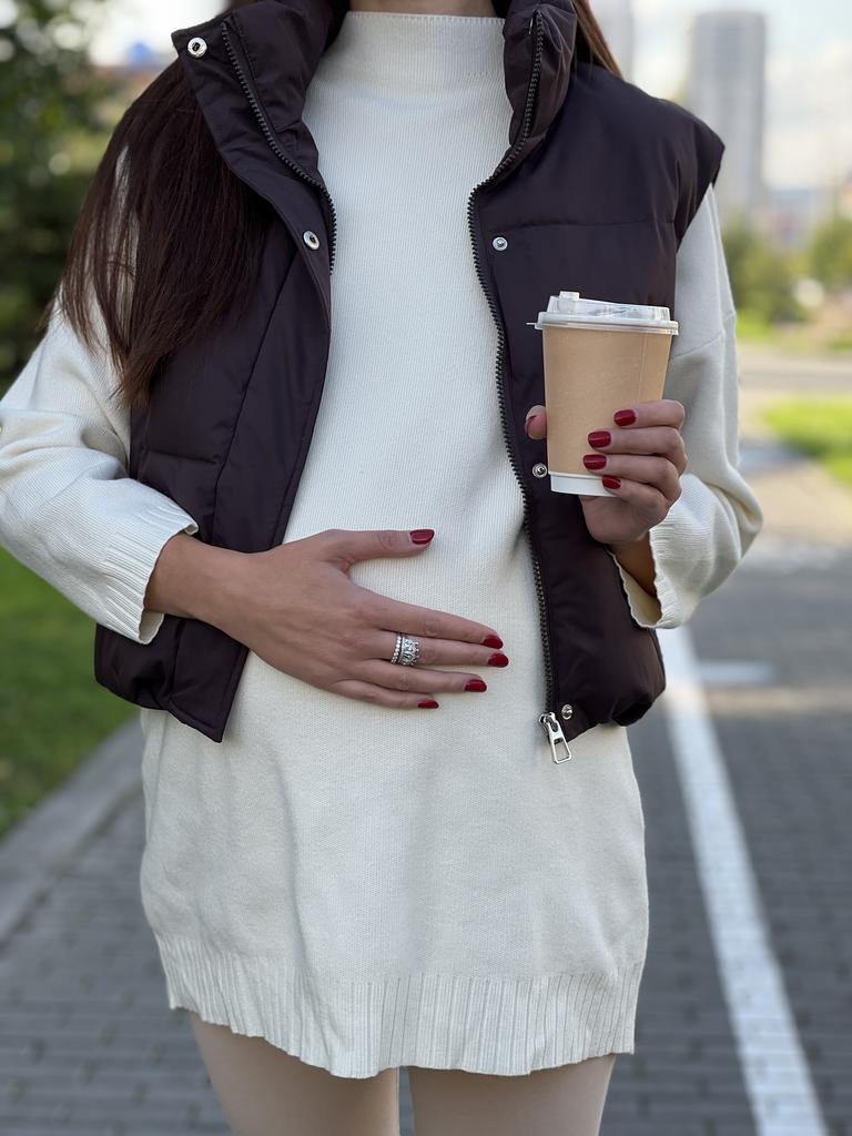 Джемпер удлиненный, молочный