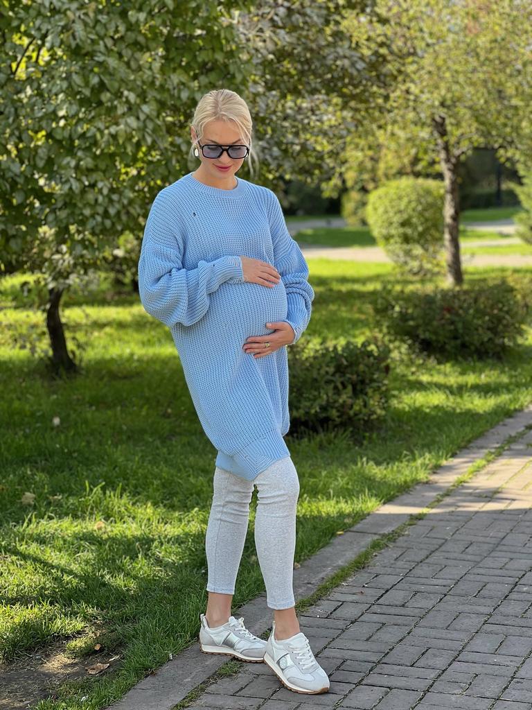 Джемпер удлиненный, голубой