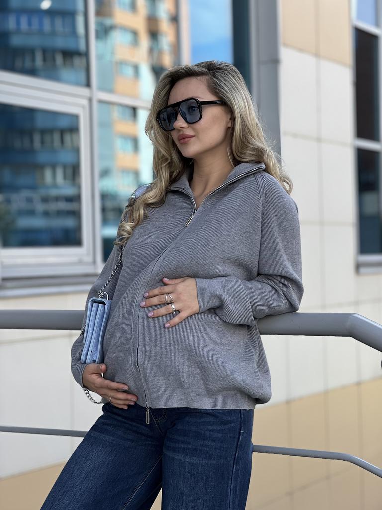 Кардиган на замке, серый