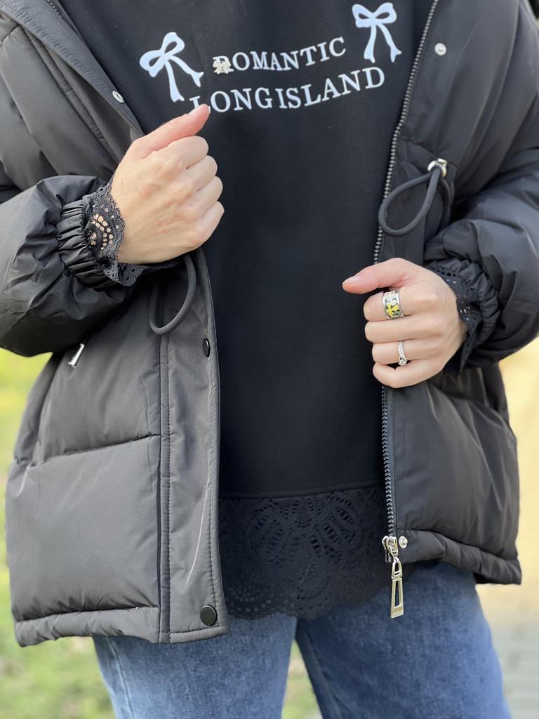 Свитшот с кружевом