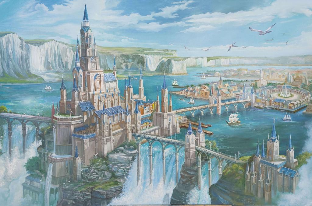 "Турецкий замок на воде" холст масло 90х120