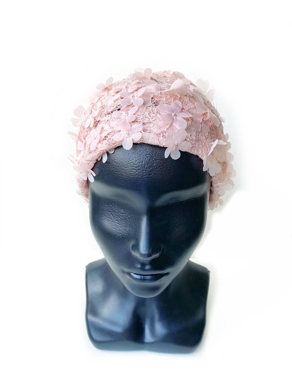 Повязка на голову на резинке из шифона с цветами