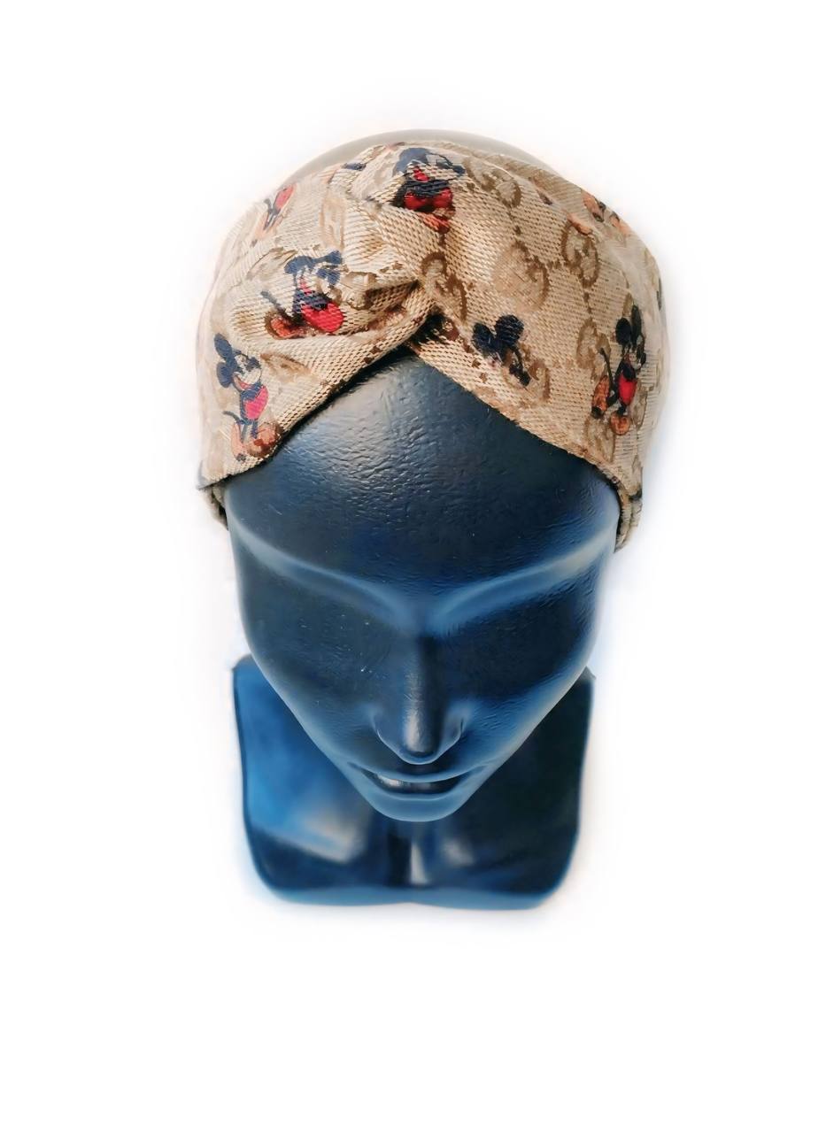 Повязка на голову из жаккарда Gucci с Микки Маусом