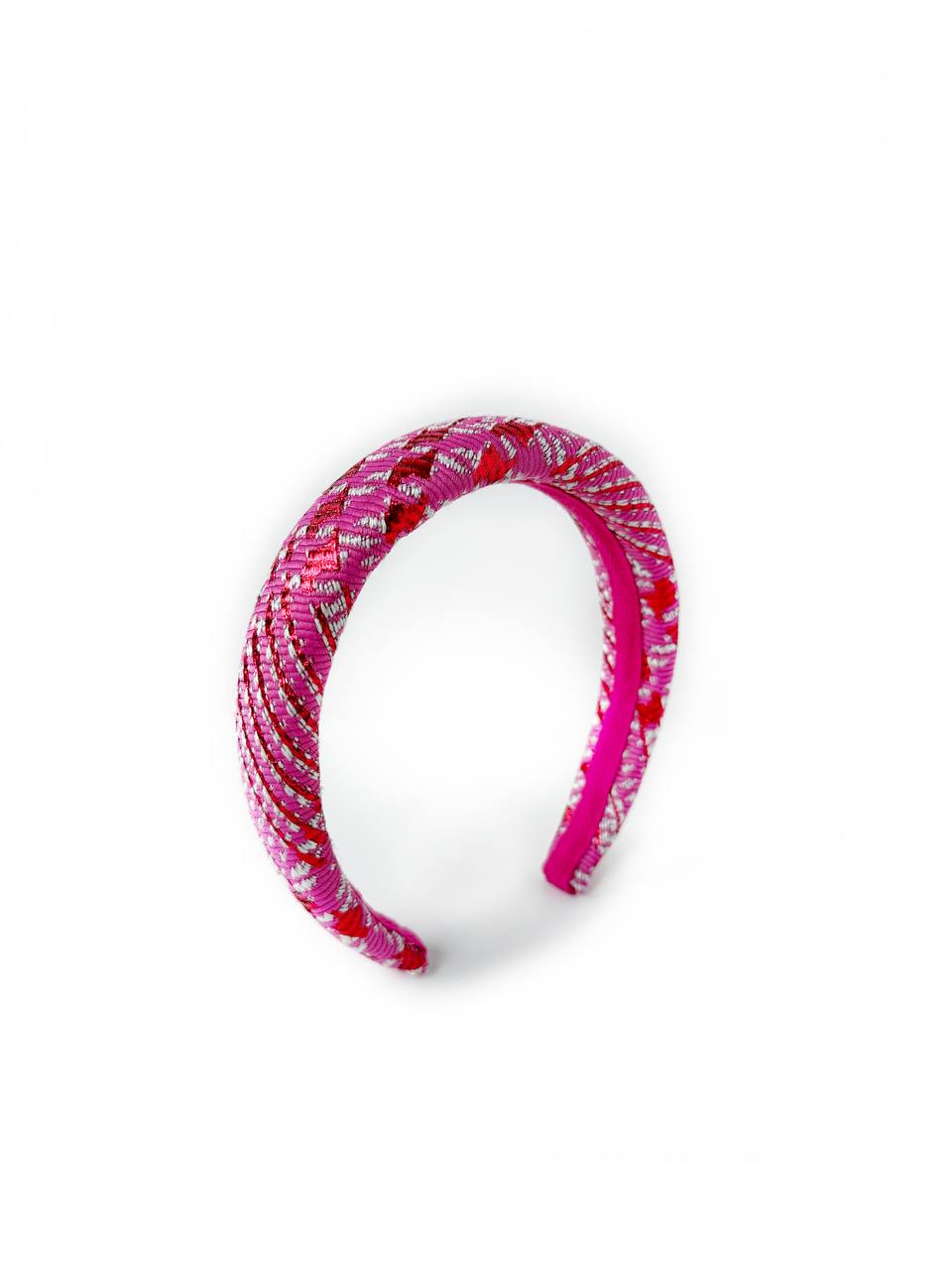Ободок круглый жаккарда Blumarine розовый твид