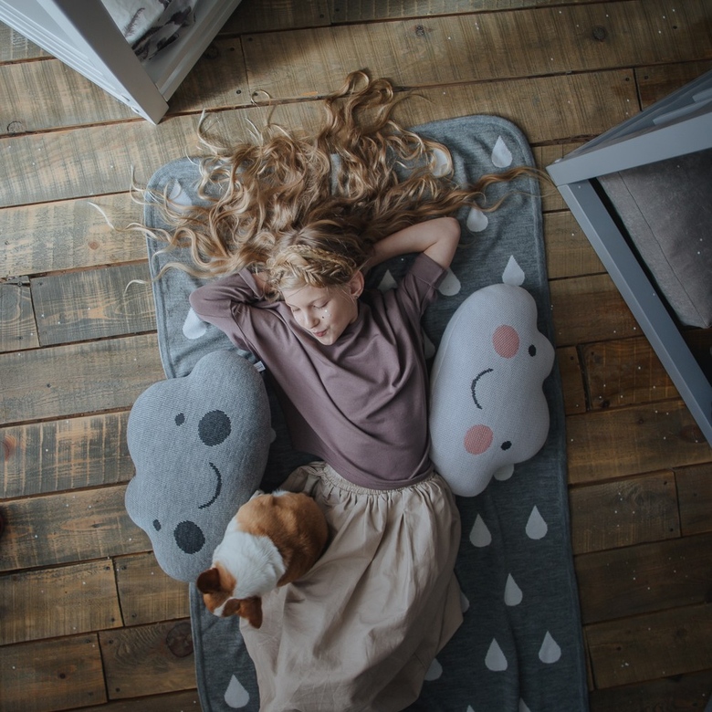 Двухсторонний плед серый