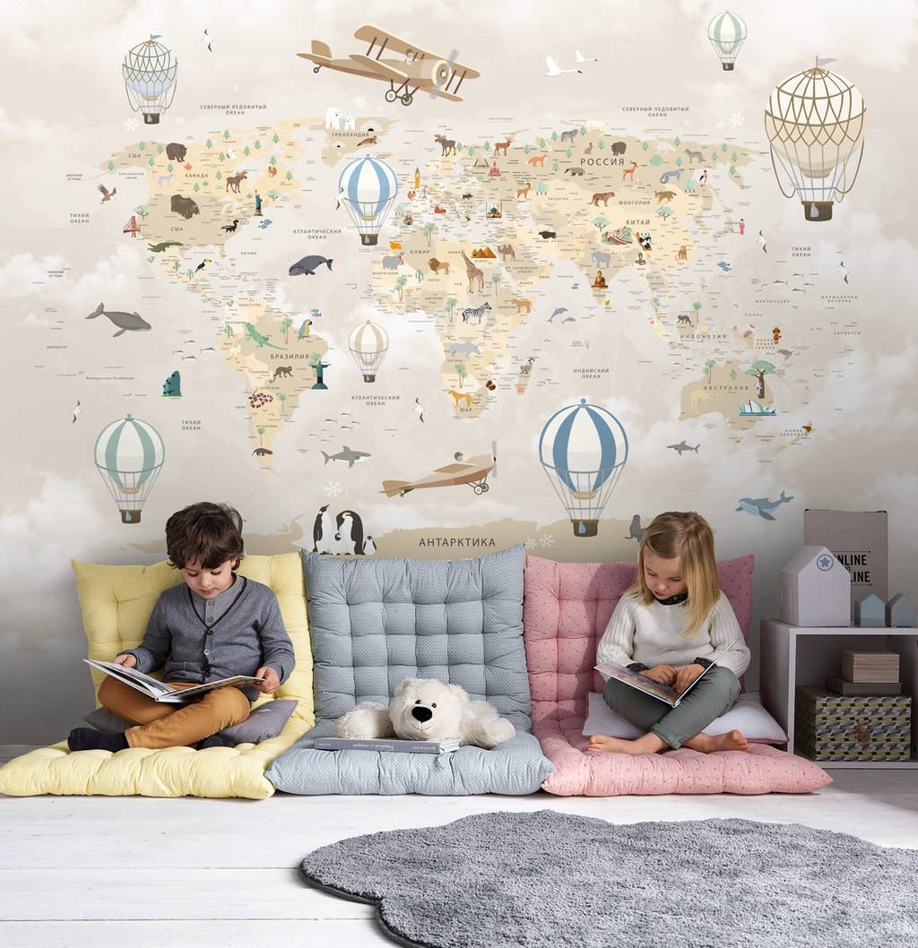 Обои "Детальная карта мира"