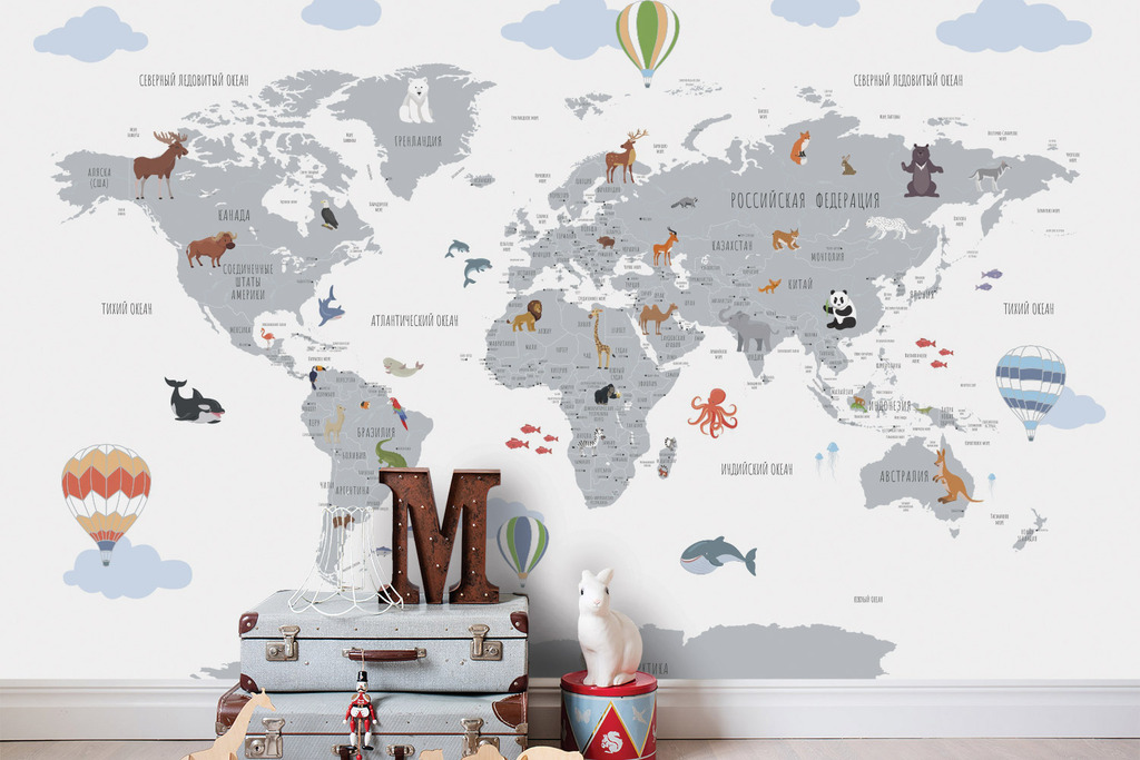 Обои "Детальная карта мира - 2"