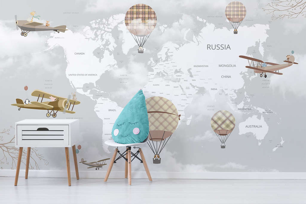 Обои "Карта мира на английском языке"