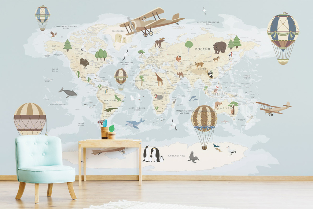 Обои "Детальная карта мира - 5