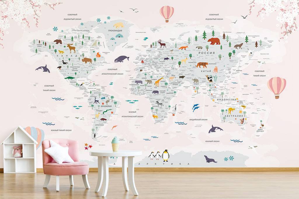 Обои "Детальная карта мира -8