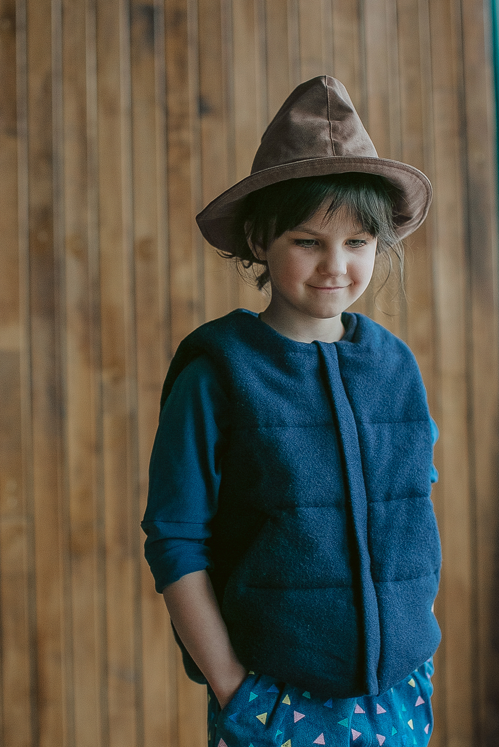 Жилетка детская синяя (пальтовая)