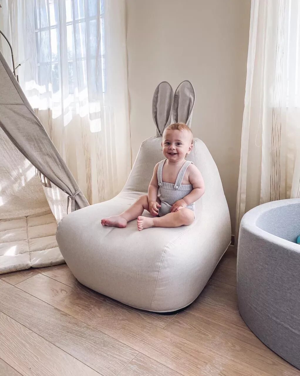 Пуф-заяц Small в рогожке