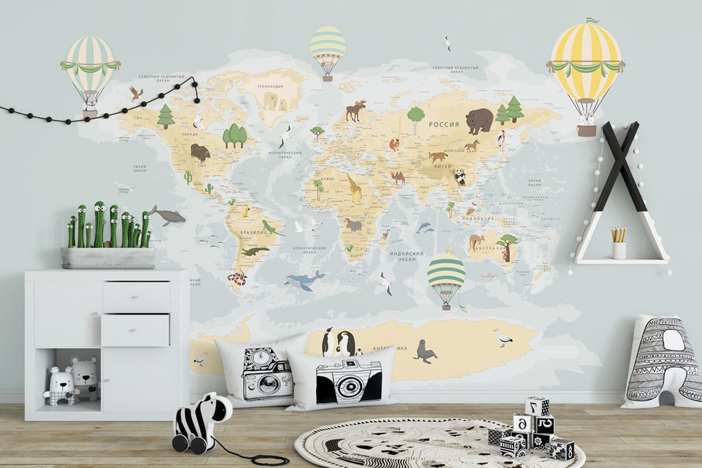 Обои "Детальная карта мира - 10"