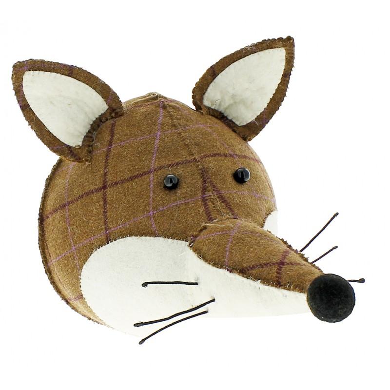 Декоративная голова "Лиса" твид крупная сетка