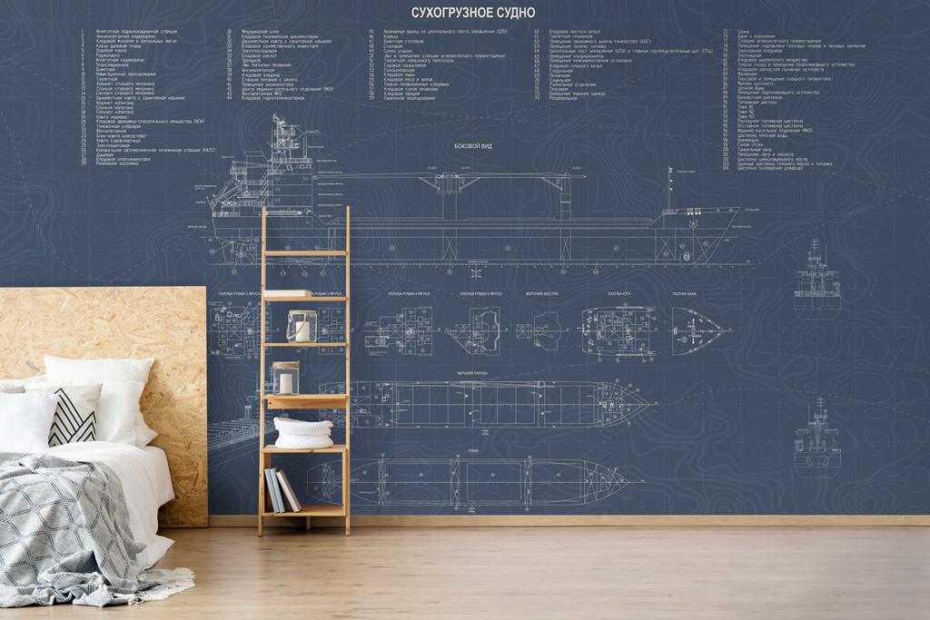 Обои "Схема корабля-1"