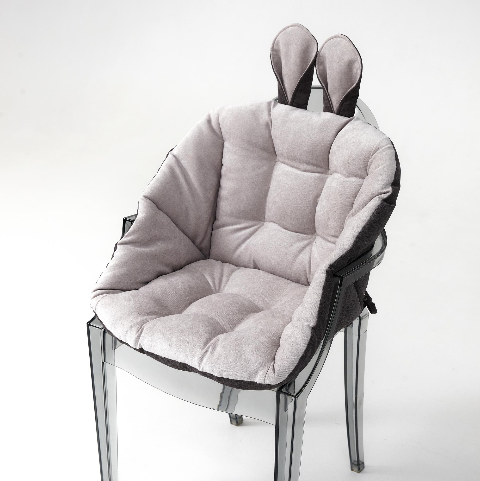 Мягкая подушка для стула с ушками двухцветная