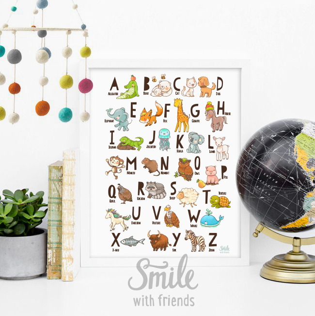 Алфавит с животными на английском