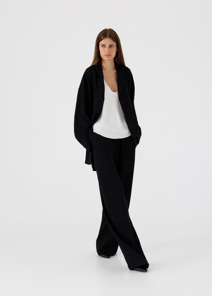 Crinkle cotton pajama style suit