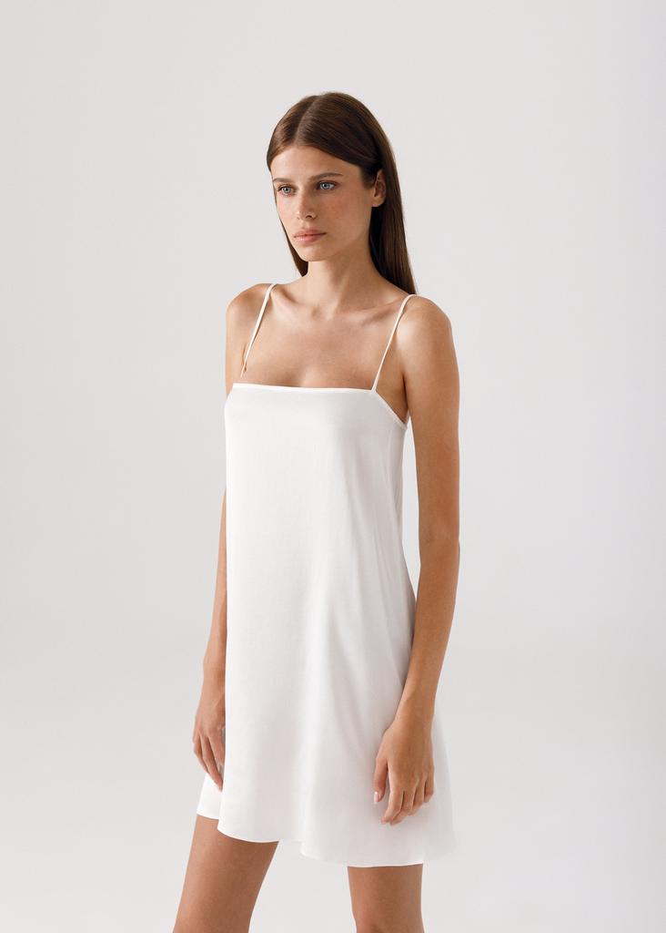 Viscose silk mini dress