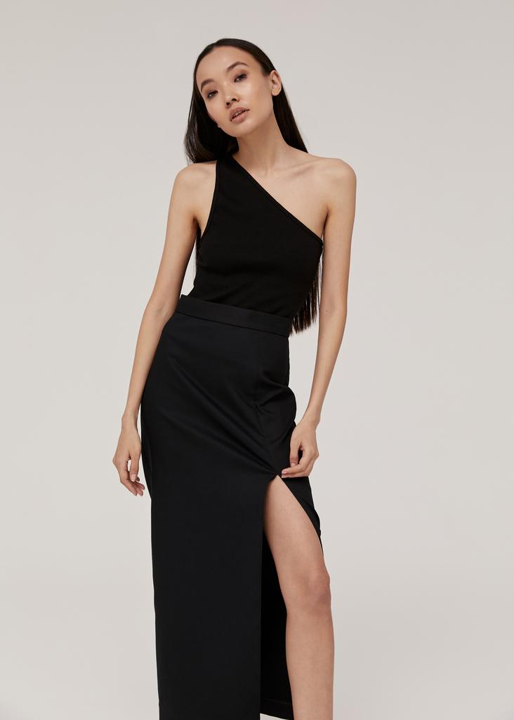 Юбка из хлопка с разрезом