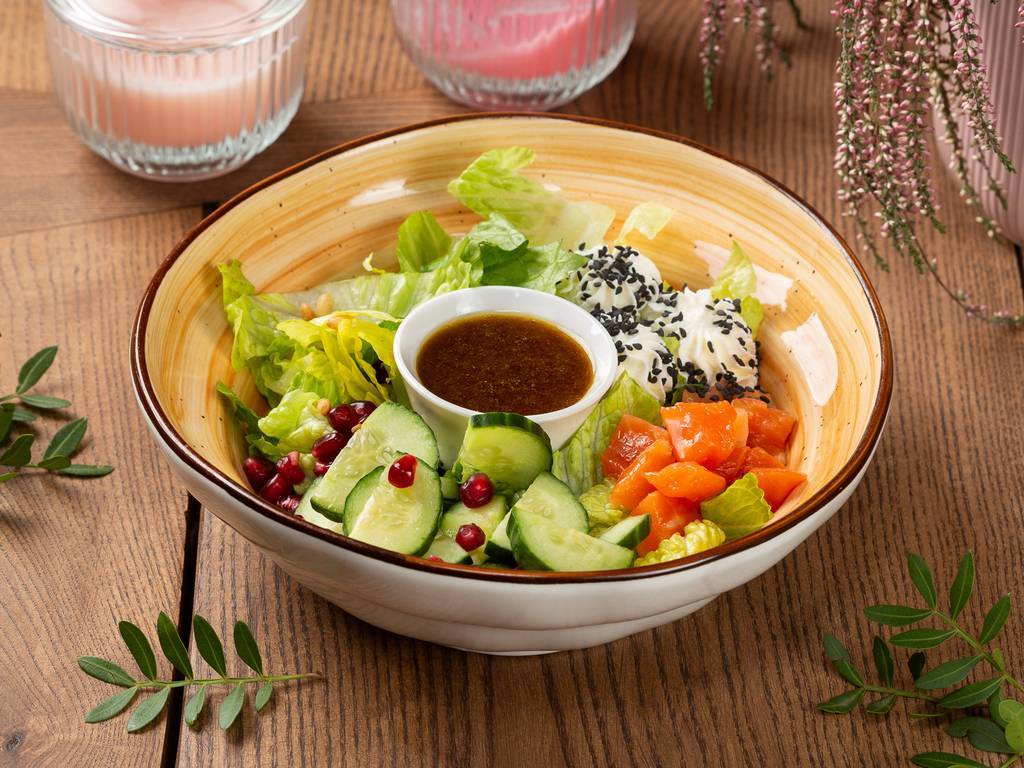 салат с лососем