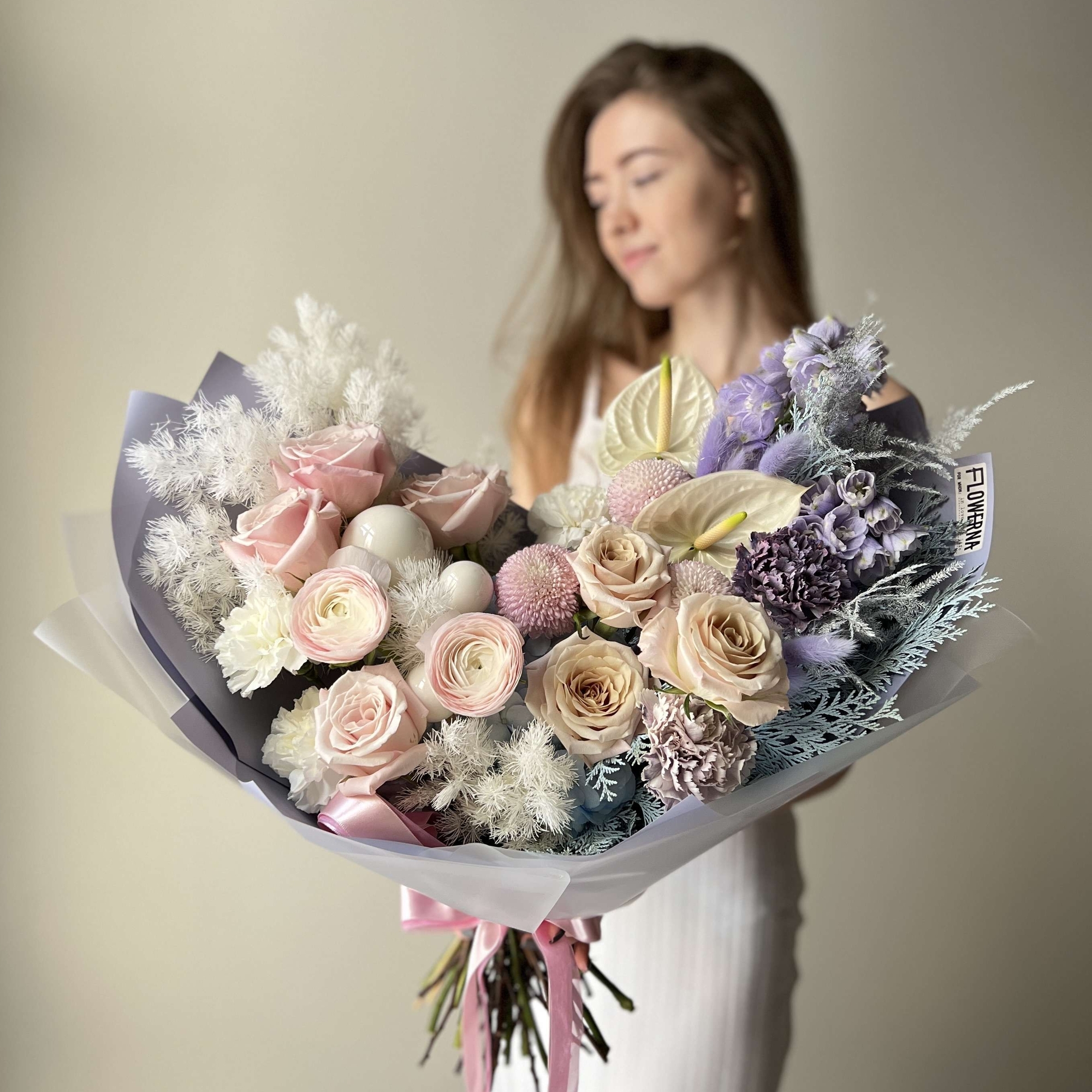 Авторский букет "Лавандовый снег"