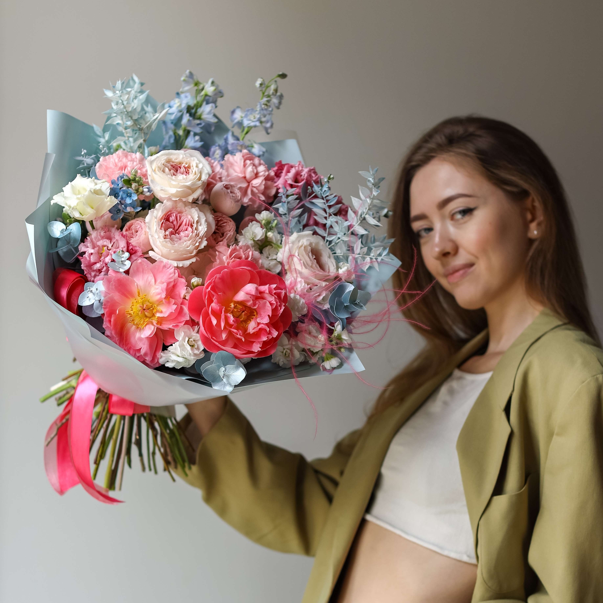 Авторский букет "Бабблгам" круглый