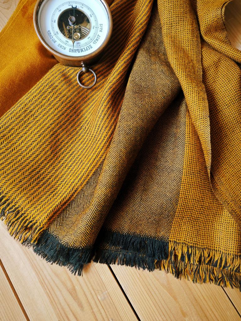 Шарф из шерсти мериноса Mustard Stripe