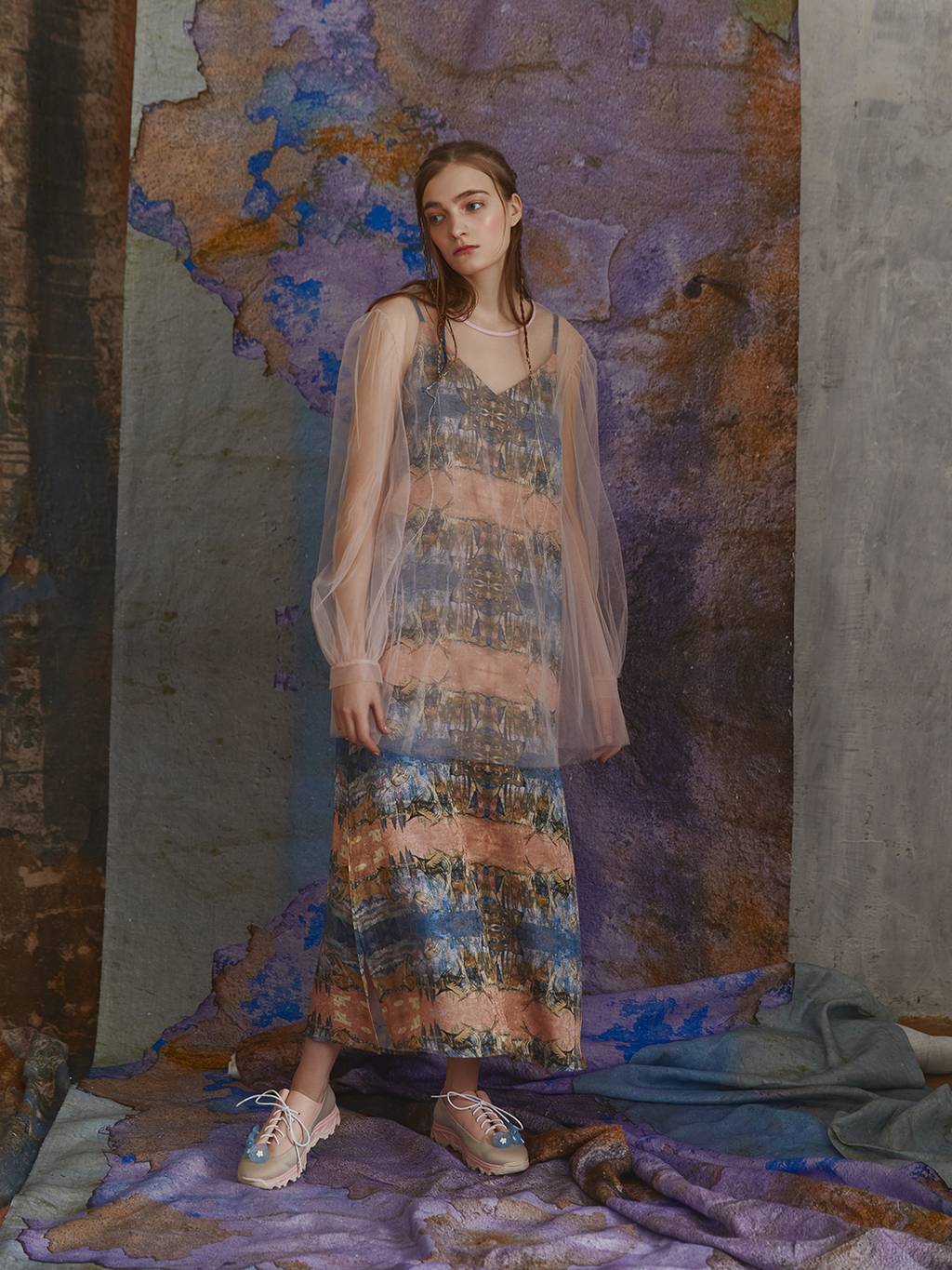 Шелковая комбинация, длина макси/ Silk slip dress, max length