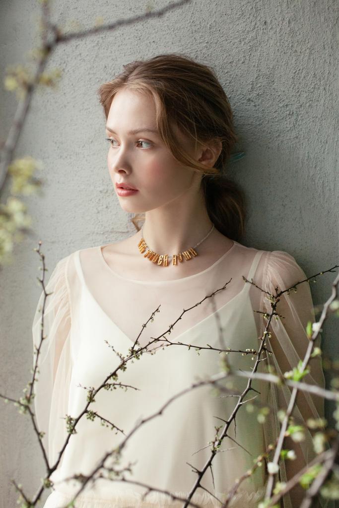 Позолоченное ожерелье "Лес твоей души"/Gold-plated necklace "Forest of your soul"