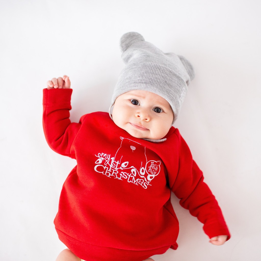 Свитшот "My First Christmas" (0/3, 3/6, 6/12 мес) - красный