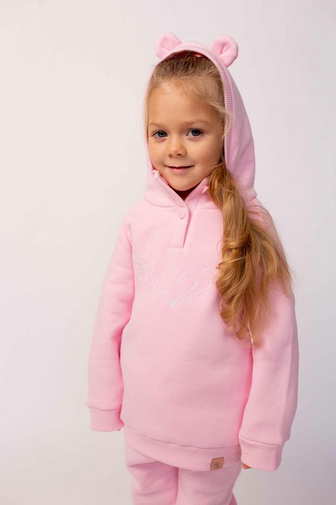 Толстовка с ушками Hello,Baby "LOVE" р. 74-116 см - нежный розовый