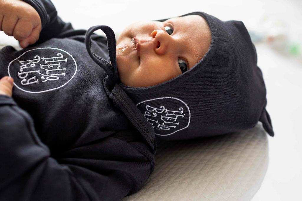 Шапка-чепчик Teddy р. 0/6 мес - графит